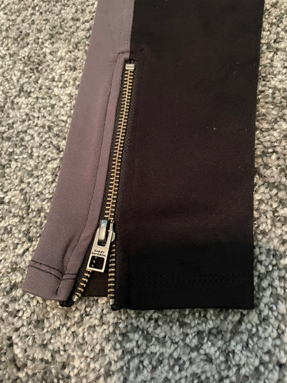 Harley Davidson-Two-Tone Black and Gray Moto Leggings - Picture 4 of 6